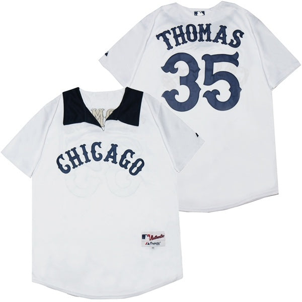Chicago White Sox #35 Frank Thomas White Sox 35 White Inverted Style 2