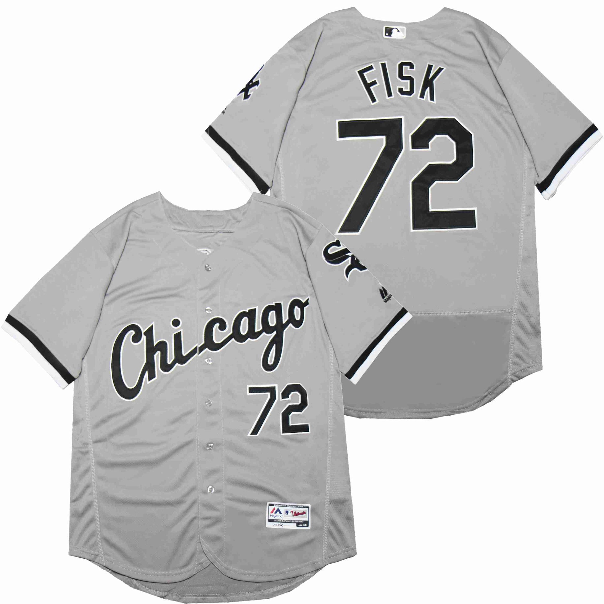 Chicago White Sox #72 Carlton Fisk White Sox 72 Gray Elite
