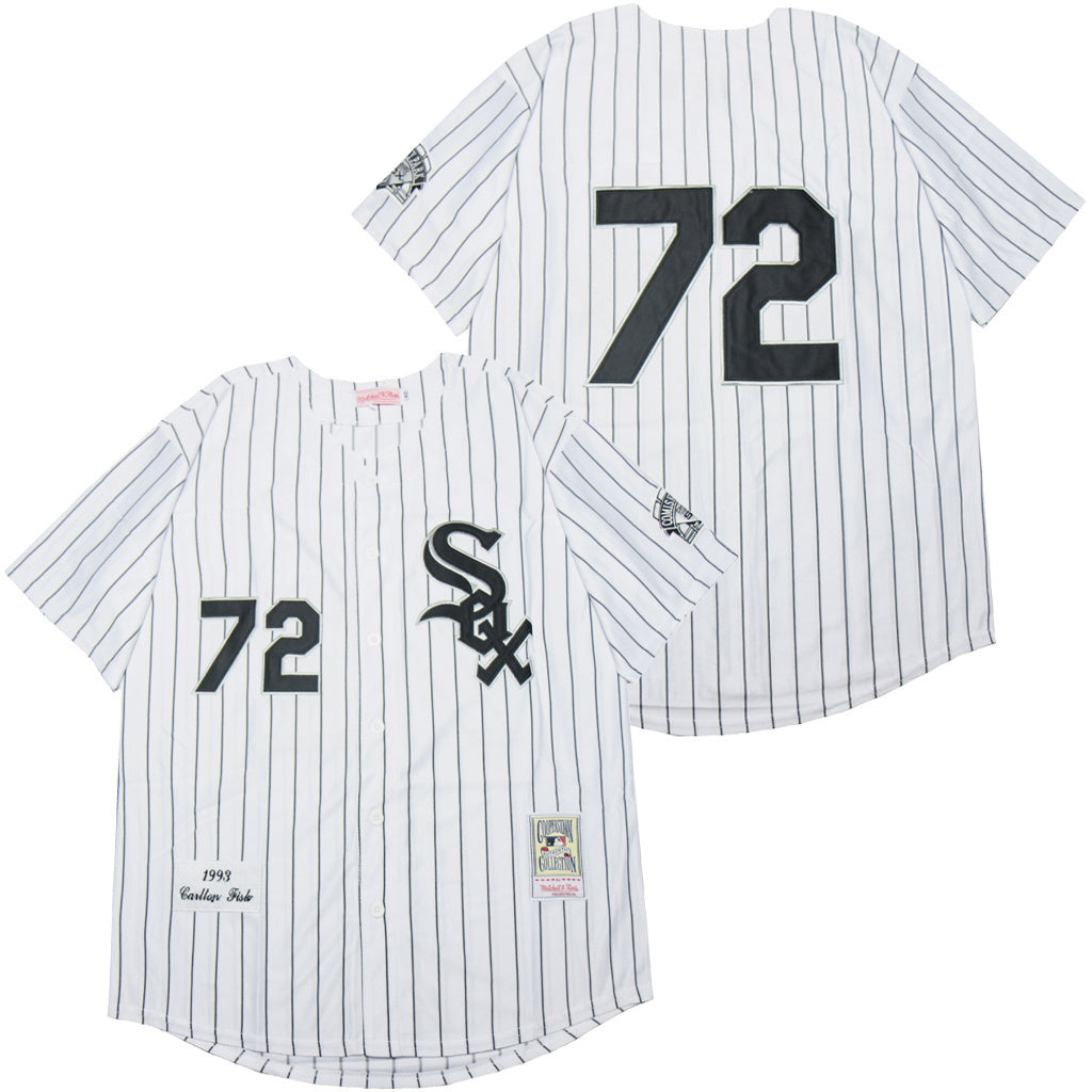 Chicago White Sox #72 Carlton Fisk White Sox 72 White Black 1993 Retro