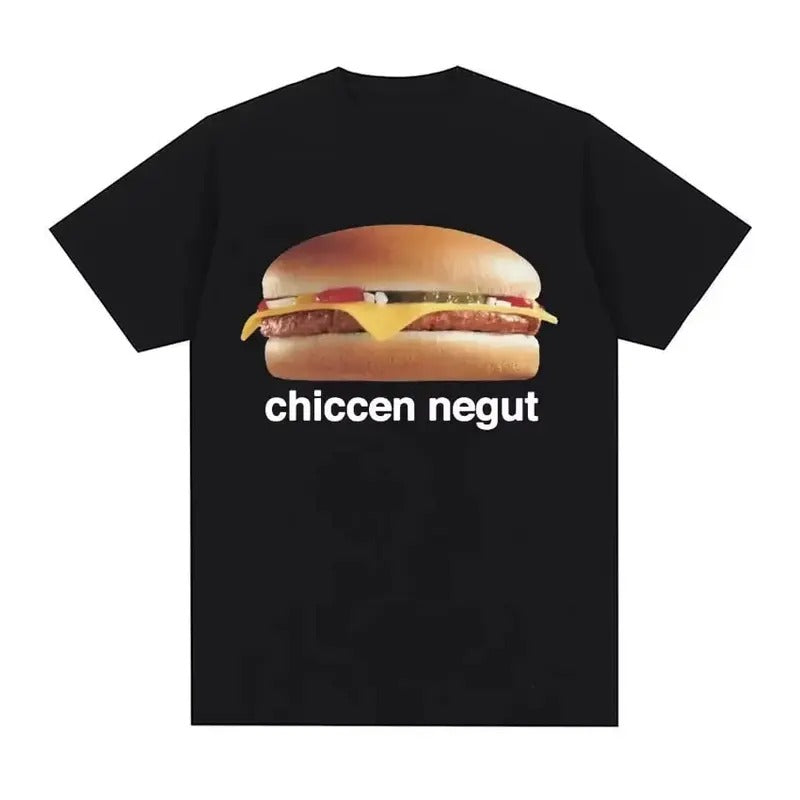 Chiccen Negut Funny Meme Gift Pattern T-shirt Women's Fashion Casual High Quality T-shirt O-Neck Loose T-shirt, vintage...