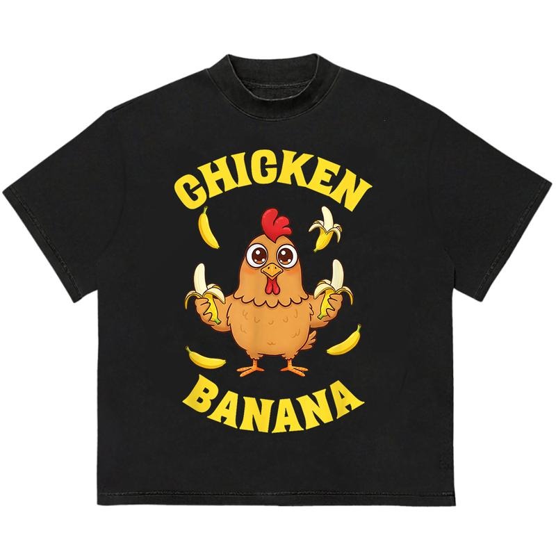 Chicken Banana Funny T-Shirt Stylish Gift for Her Soft Cotton Fabric Cool and Casual Urban Look Hoodie, Sweatshirt