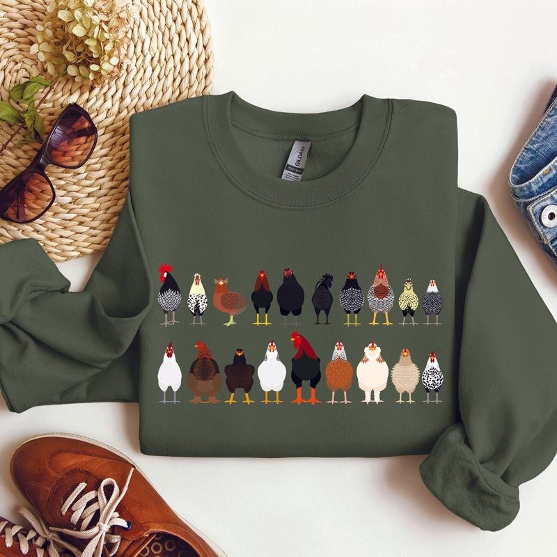 Chicken Breeds Farm Animal Lover Sweatshirt T-Shirts, Hoodie | WearSparks.com