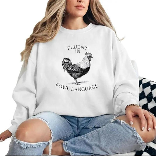 Chicken Fluent in Fowl language T-Shirt, Happy Easter Gifts, Retro Chicken Farmer Gift, Chicken Hoodie, Chicken Lover...