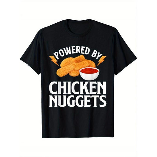 Chicken Nuggets Sauce Lightning Power Funny Sayings Men's T-shirt Trendy Cotton Tops Short Sleeve, Street Style Short...