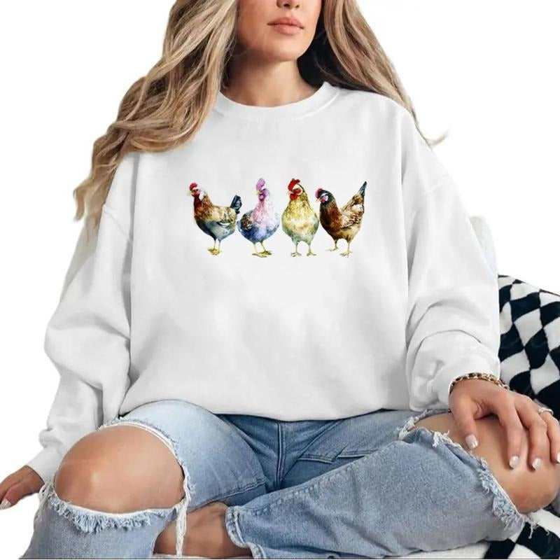 Chicken Sweatshirt,Animal Lover Gift, Women Chicken Love Chickens, Gift For Chicken Lover, Farmer Shirt, Farm Animal for...