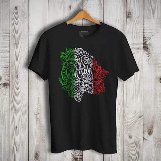 Chihuahua Mexico Patriotic Mexican Short Sleeve T-Shirt- Playera Patriota De Mexico Casual Crewneck Hoodie, Sweatshirt