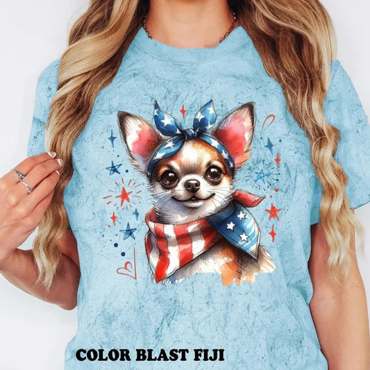 Chihuahua Patriotic Dog Shirt ~ Unisex Apparel Relaxed Fit Printed In The USA Clothing Womenswear Casual Comfort Cotton...
