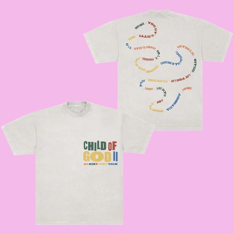 Child Of God II Tracklist Graphic Tee, Faith-Inspired Album Cover Shirt, Retro Streetwear Style, Unisex Menswear...