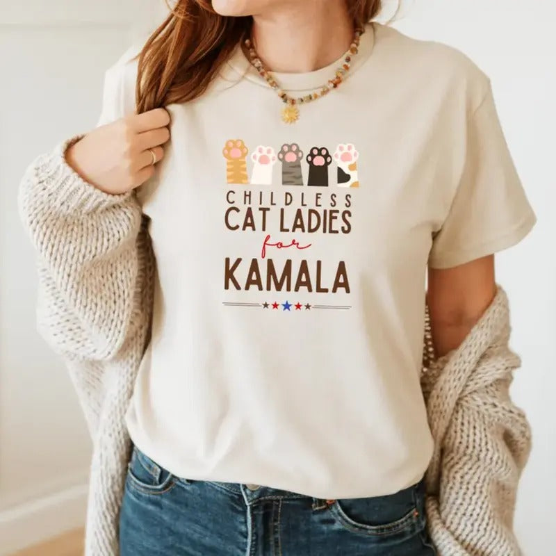 Childless Cat Ladies For Kamala Shirt - Kamala Rally T Shirt - Kamala Rally Tee Hoodie, Sweatshirt | WearSparks.com