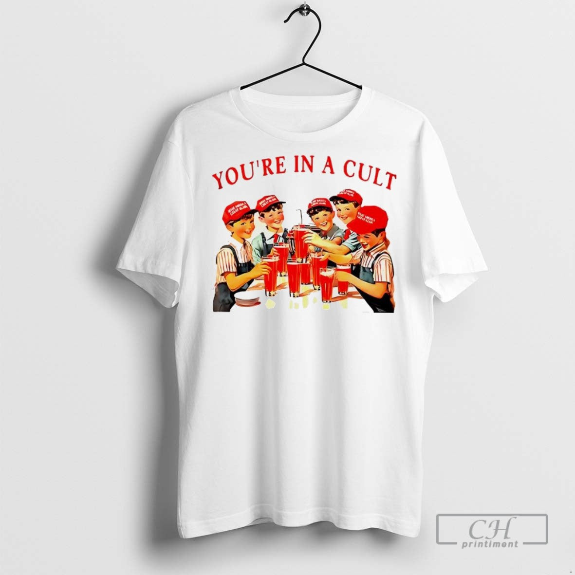 Children Drink Fruit Juice Youre In A Cult Vintage T Shirts
