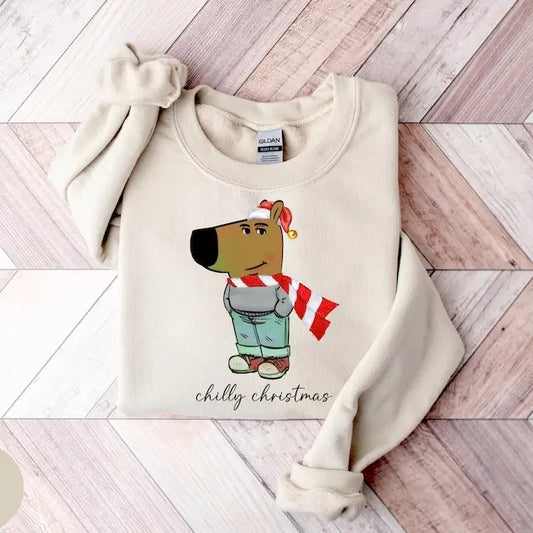 Chill Guy Christmas Sweatshirt, Just A Chill Guy Christmas , Chilly Christmas , Funny Meme Christmas T-Shirts, Hoodie