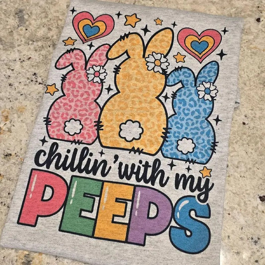 Chillin' with my peeps Easter Graphic Tee or Sweatshirt Hoodie | WearSparks.com