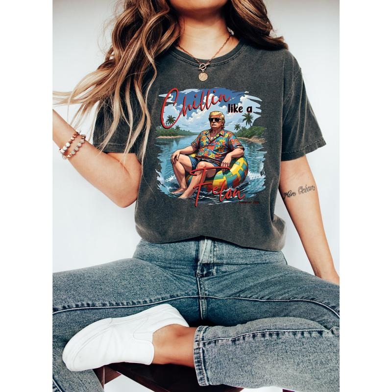 Chillin Like a Felon Shirt, Funny Trump T-Shirt, Trump Summer 2024 Tee, Patriotic 4th of July Shirt, Trump Shirt Hoodie,...