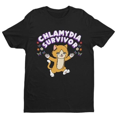 Chlamydia Survivor, Weird Shirt, Meme Shirt, Funny Unisex Shirt, Funny T Shirt, Sarcastic Shirt, Ironic Tee, Offensive,...