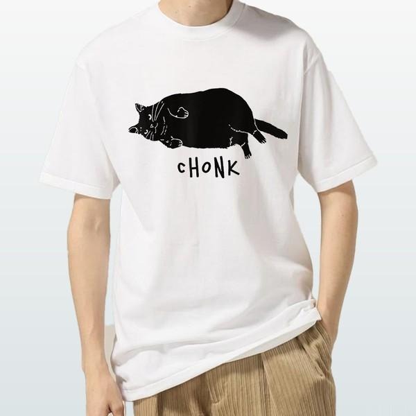 Chonk Black Cat Meme Tshirt Funny Shirt Unisex Graphic Cotton Tee Gift For Mother's Day Hoodie, Sweatshirt | WearSparks.com