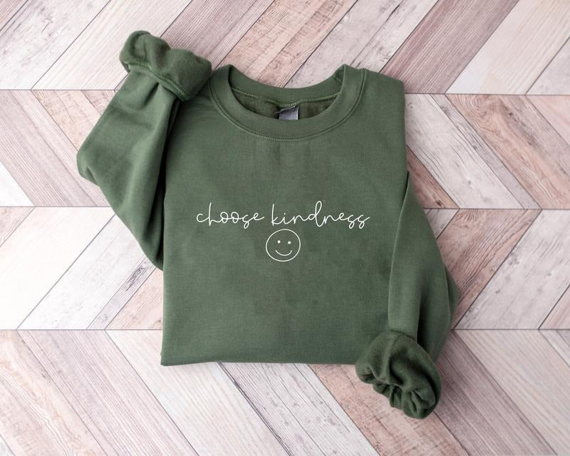 Choose Kindness Sweatshirt, Retro Teacher Shirt, Positive Affirmation Mom Kindness Shirt, Retro graphic Kindness Crewneck...