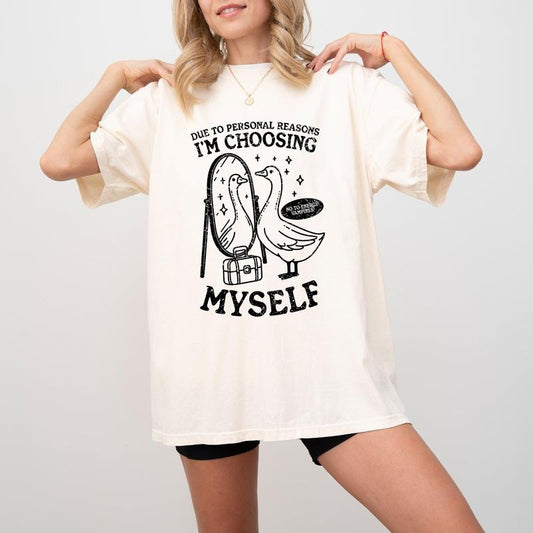Choosing Myself, Good, Mental Health, Self Care, Funny, Aesthetic, Meme, Tshirt, Women's Comfort Color Tee, Tshirt...