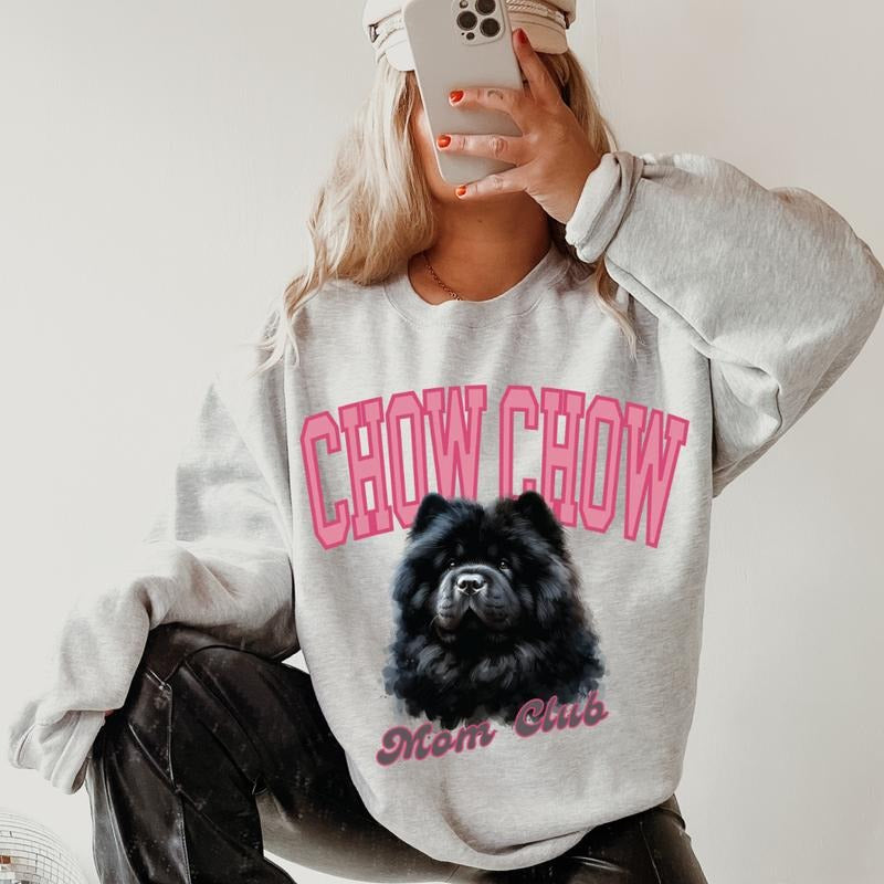 Chow Chow Mom Club Sweatshirt ~ Sweatshirt Unisex Apparel Relaxed Fit Printed in the USA Clothing Womenswear Casual and...