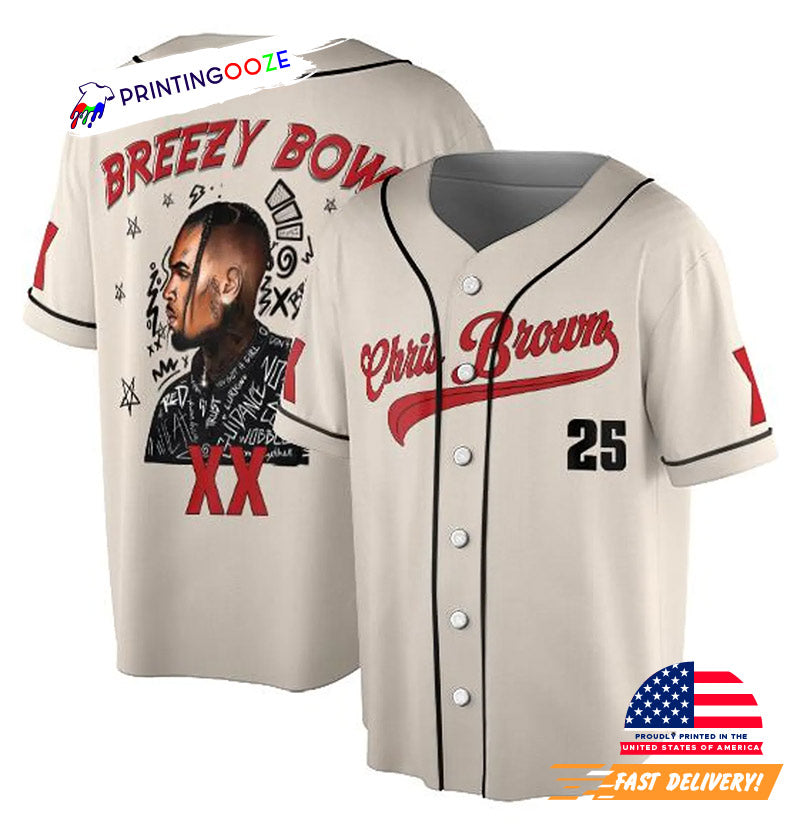 Chris Brown Breezy Bowl XX 2025 Concert Baseball Jersey