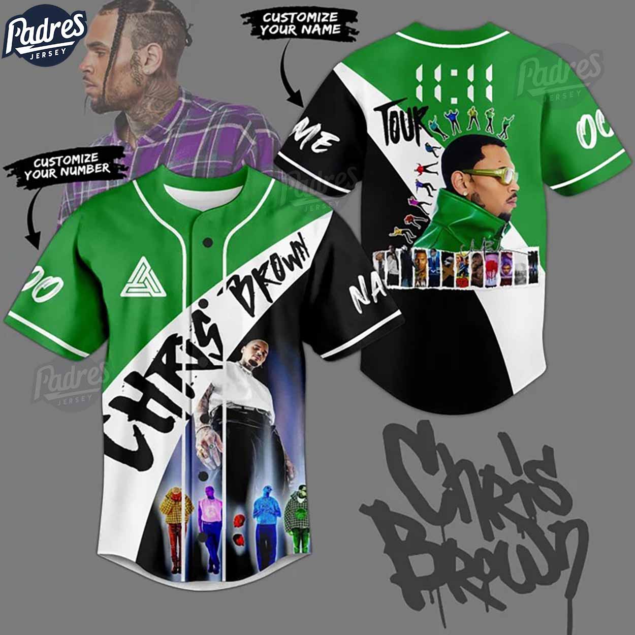 Chris Brown Tour Custom Baseball Jersey Style - Padres Jersey Oasis: Elevate Your Baseball Style Game T-Shirts,... (Image 1)