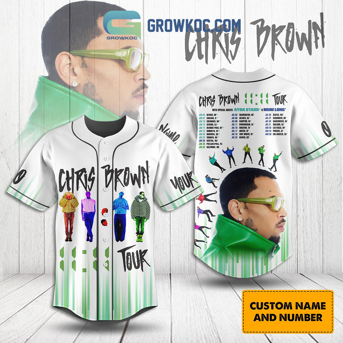 Chris Brown Tour Schedule Of 2024 White Design Personalized Baseball Jersey