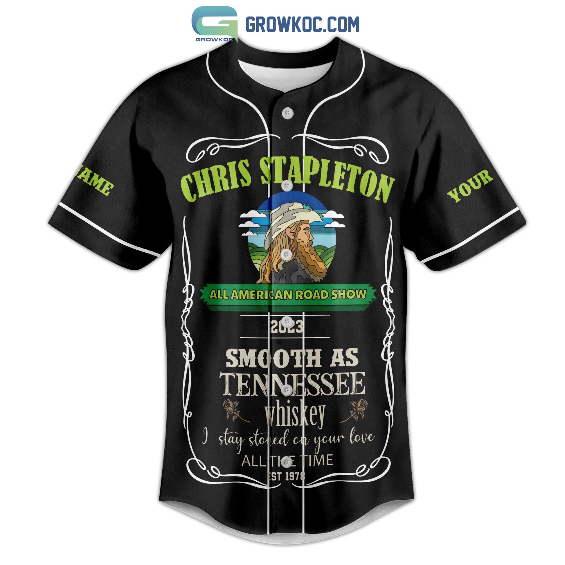 Chris Stapleton All American Road Show 2023 Personalized Baseball Jersey
