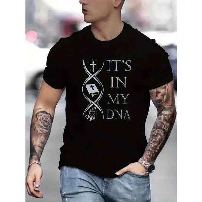 Christ is in my DNA, niche design print, high-quality breathable material, sweat absorption, skin friendly, everyday...