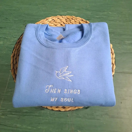 Christian Embroidered Sweatshirt, How Great Thou Art Sweatshirt, Then Signs My Soul Sweatshirt, Jesus Sweatshirt,...