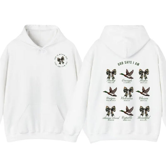 Christian God Say I Am Camo Mallard Hunting Two-sides Hoodie - Sweater