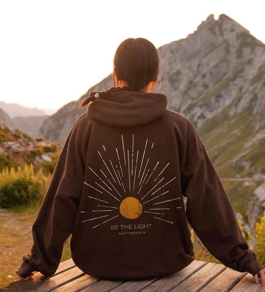 Christian Hoodie Be The Light Sunset Hoodie, Christian Streetwear, Christian Sweatshirt, Christian Merch Jesus Hoodie...