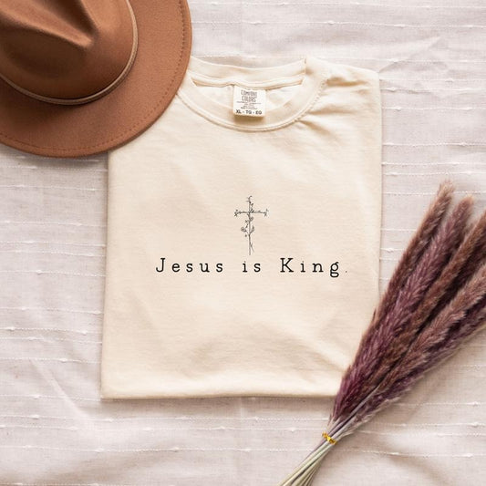 Christian Minimalist Jesus t-Shirt Christian Shirt Jesus is King Gift for Mom Christian Gift Faith Based Apparel Baptism...