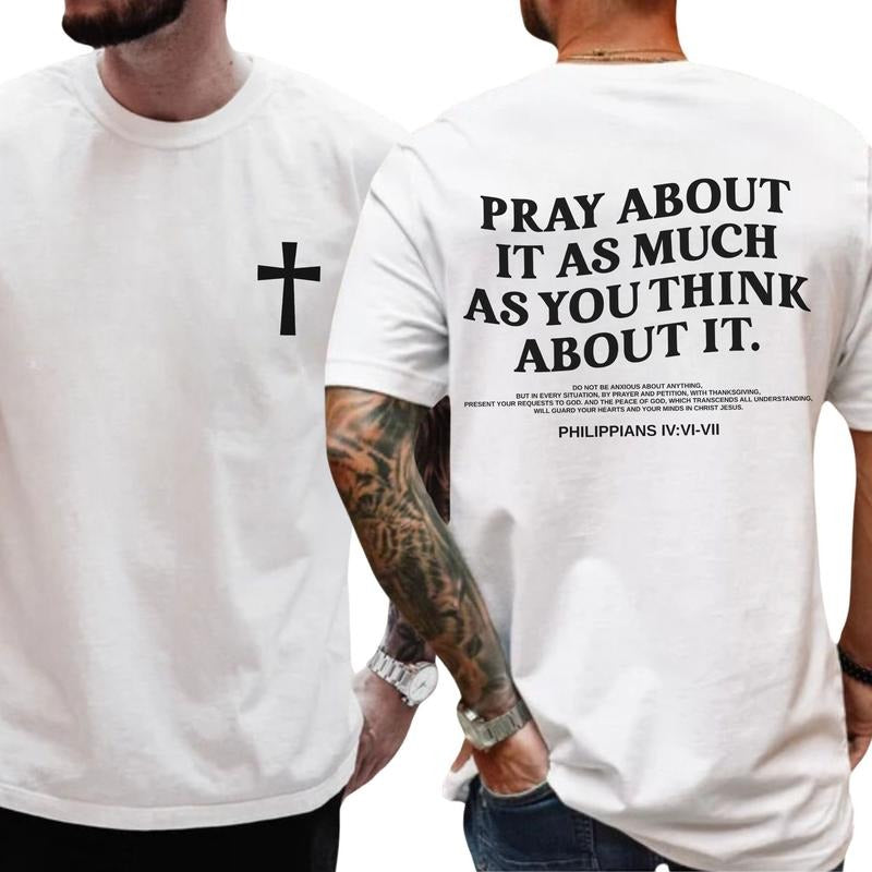 Christian Pray About It Shirt Vintage 90s, Bible Versve Tshirt, Christian Shirt, Jesus Lover T-shirt, Christian Cross...