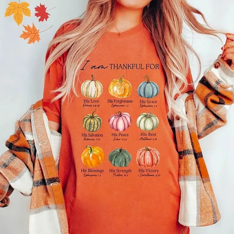 Christian Pumpkin Shirt, God Fall Sweatshirt, Thankful Pumpkin Shirt, Christian Halloween Sweatshirt, Jesus Loves Shirt,...