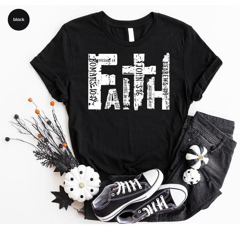 Christian Shirt, Bible Verse T-Shirt, Religious Outfit, Retro Faith T Shirt, Christian Cross Graphic Tees, Genderneutral...