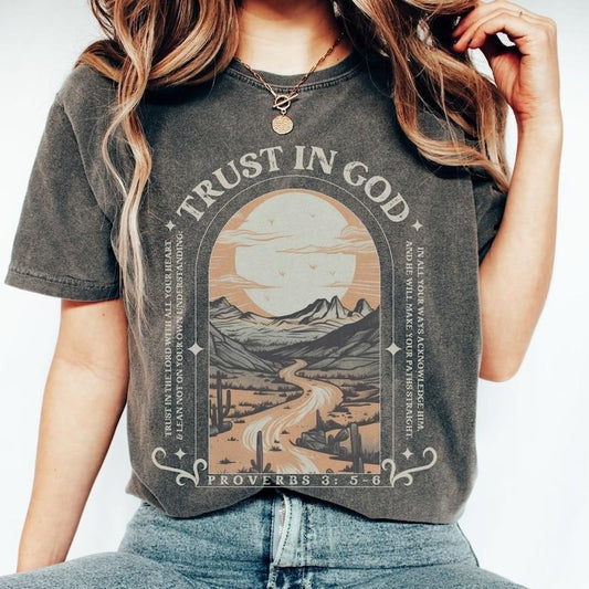 Christian Shirts,  Christian TShirt, Trust in the Lord, Proverbs Shirt, Scripture Booktok Booktok teess, Jesus Apparel,...