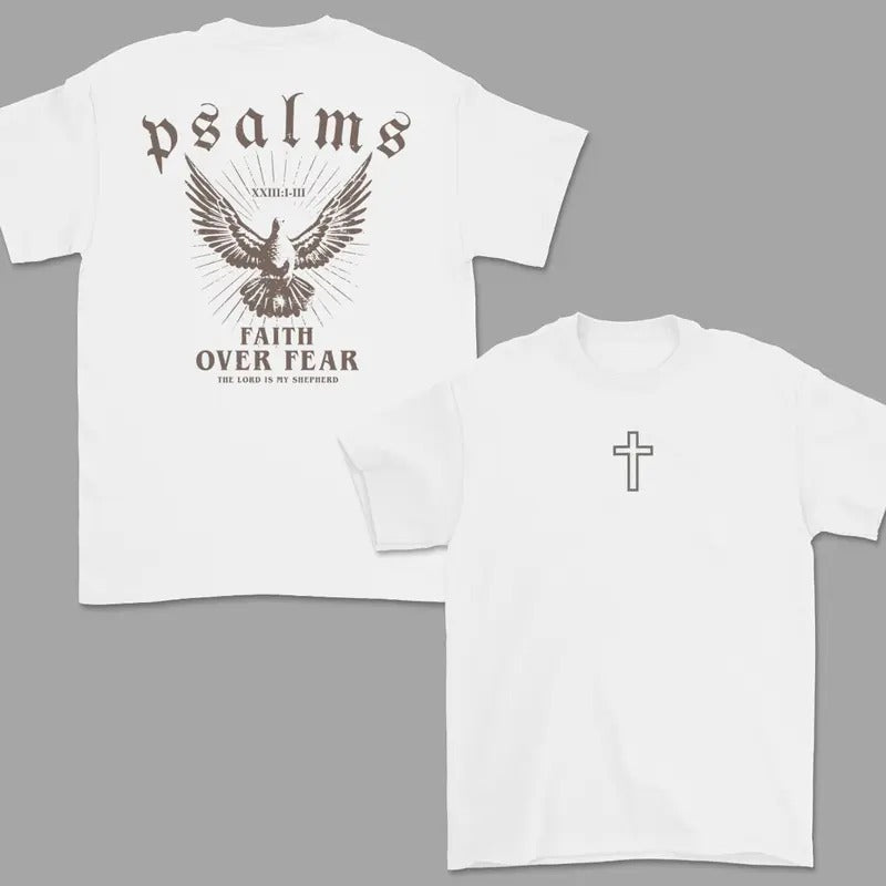 Christian T-shirt, Faith Over Fear Tee, Jesus Tops for Men