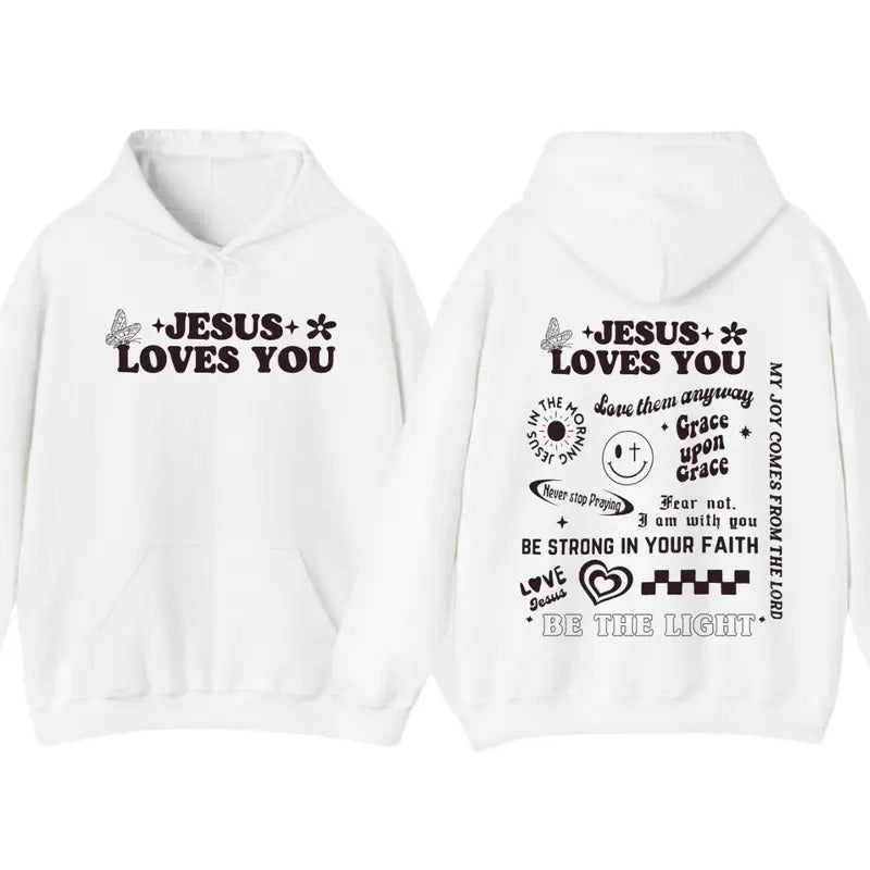 Christian Tshirt Jesus Love You Apparel Christian Hoodie Christian Graphic Sweatshirt | WearSparks.com