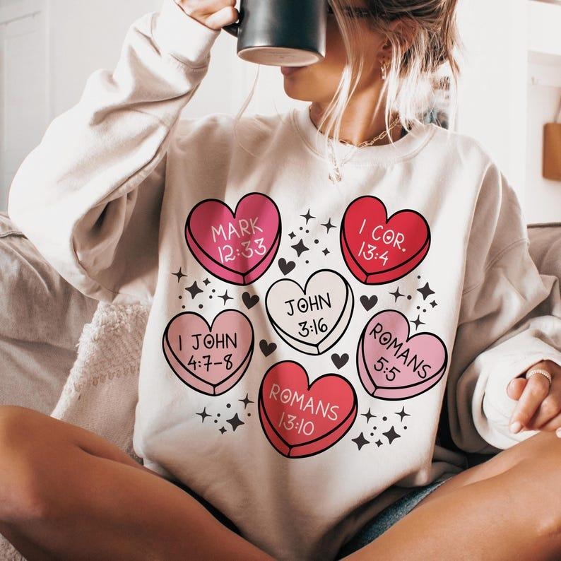 Christian Valentine Sweatshirt, Valentine Sweatshirt, Valentines Day T , Love, Cupid, Heart, Sweatshirt, jesus love...