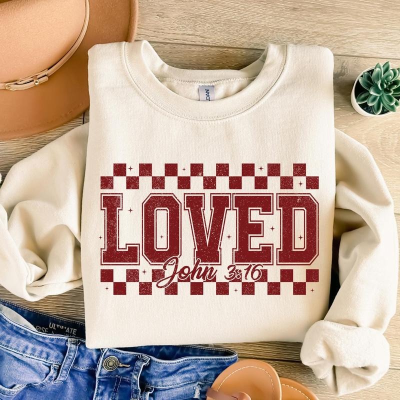 Christian Valentines Sweatshirt, Loved John 3:16 Sweatshirt, Retro Valentine Sweatshirt, Valentines Day Sweatshirt, Bible...