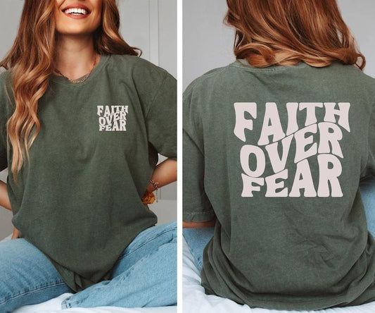 Christian shirt, Faith Over Fear Christian Shirt, Bible Verse Shirt,Jesus Shirts, Trendy  T-shirt, sweater and Hoodie 2...
