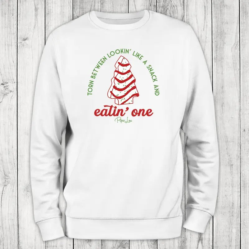 Christmas | Torn Between Lookin' Like A Snack And Eatin' One Outerwear Sweatshirt T-Shirts, Hoodie | WearSparks.com