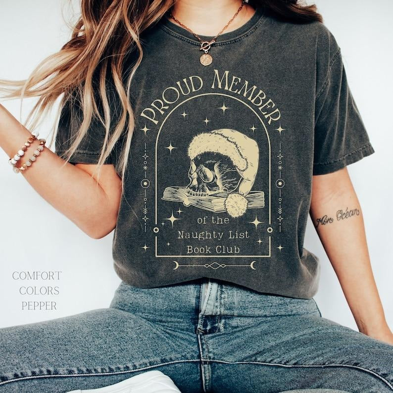 Christmas Bookish Funny T-Shirt,  Bookish tshirt, Naughty Book Club Tee, Smut T-Shirt, Booktok Stuff, Spicy Book Club...