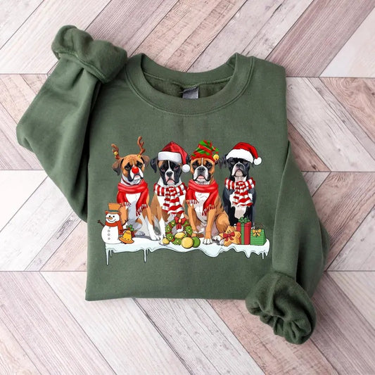 Christmas Boxer Dog Sweatshirt, Christmas Shirt, Boxer Shirt, Dog Christmas Shirt, Boxer Lover Shirt, Dog Mom Shirt,...
