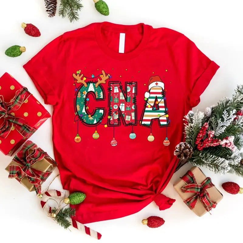 Christmas CNA Nurse T-shirt, CNA Shirt, Certified Nursing Assistant Tee, Nurse Appreciation Gift, Christmas Gift for...