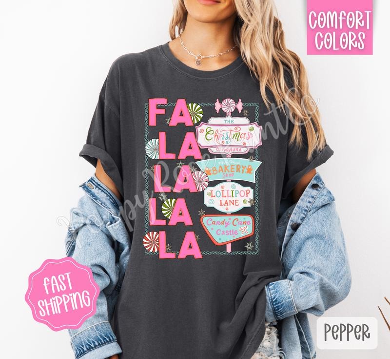 Christmas Candy Shop Comfort Colors, Trendy Women's Holiday Tshirt, Xmas Tee Hoodie, Sweatshirt | WearSparks.com