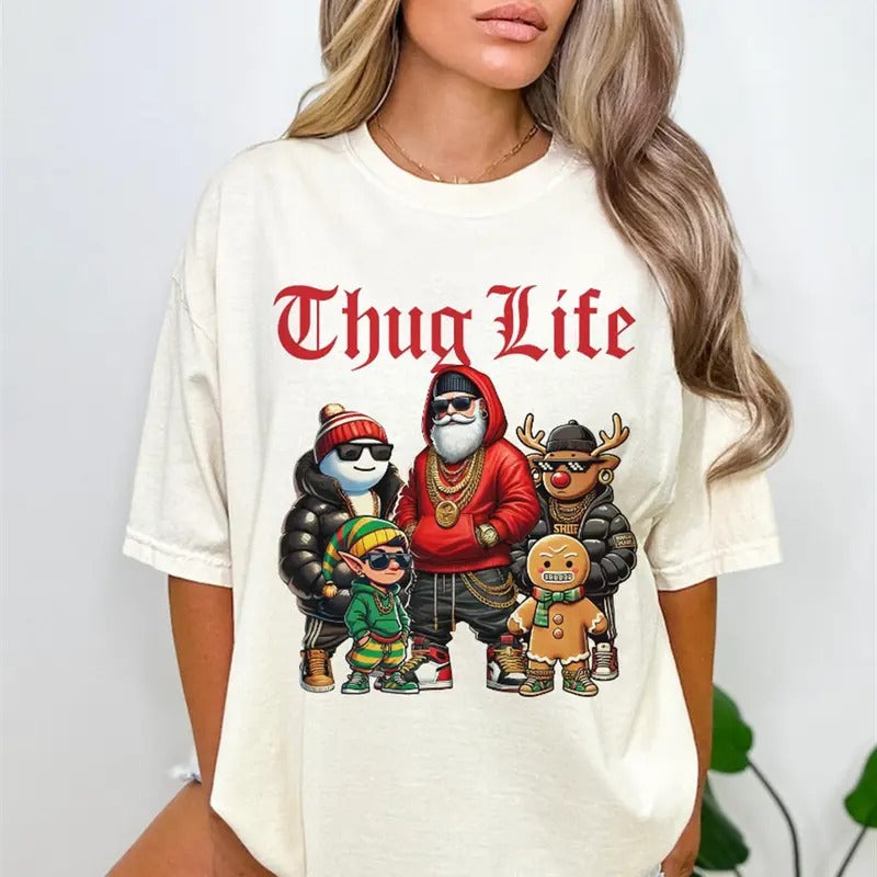 Christmas Characters Tee - Thug Life Design for a Cute Family Holiday Shirt Hoodie, Sweatshirt | WearSparks.com
