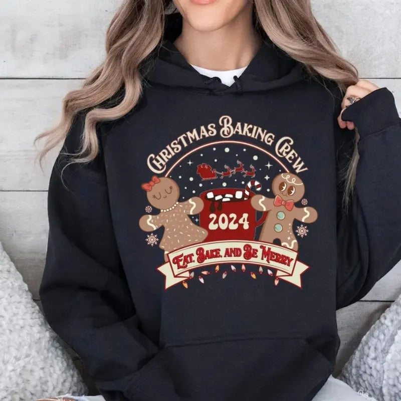 Christmas Cookie Baking Crew Sweatshirt, 2024 Matching Family Holiday Shirts For Bakers, Gingerbread Baker Xmas T Shirt,...