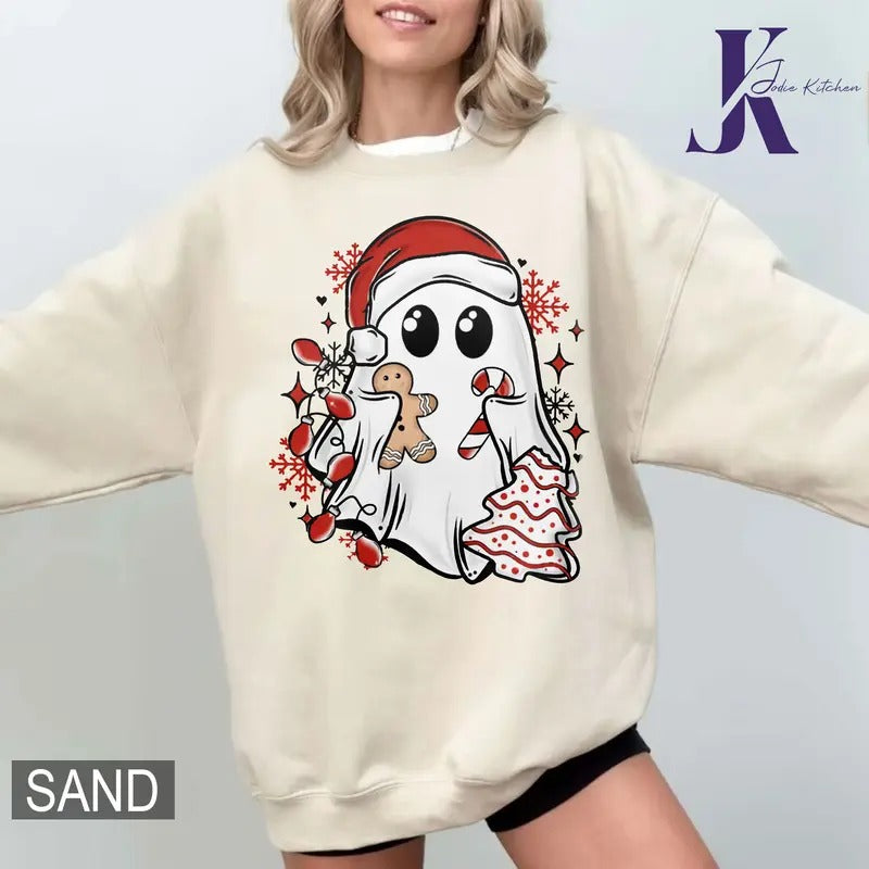 Christmas Cookie Candy Ghost Shirt, C72, Christmas Season T-Shirt Christmas Shirt, Cute Christmas T-Shirt, Winter Shirts,...