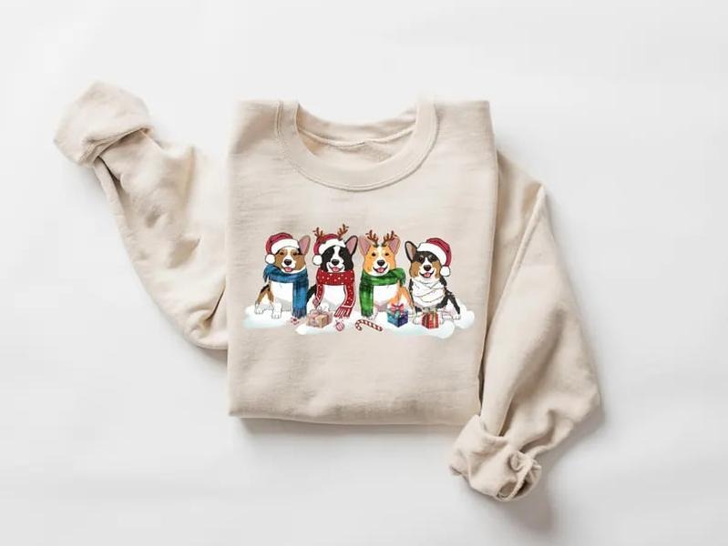 Christmas Corgi Dog Sweatshirt, Dog Owner Christmas Gift, Corgi Christmas Shirt, corgi mom shirt,Christmas...