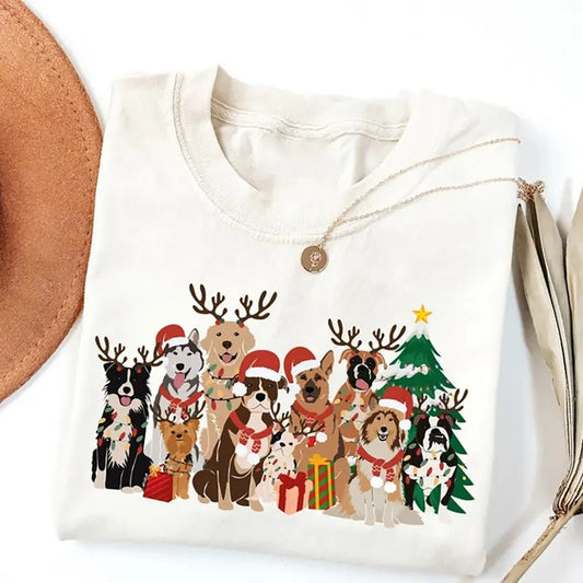 Christmas Dogs Shirt For Dog Lover Cute Holiday Season Tee For Dog Mom Dog Dad Shirt Hoodie, Sweatshirt | WearSparks.com